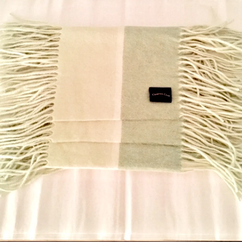 Vintage Charter Club Fringe Cashmere Scarf